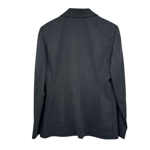 Lafayette 148 New York Dark Gray Wool Blend Classic Career Blazer Jacket - Picture 6 of 12